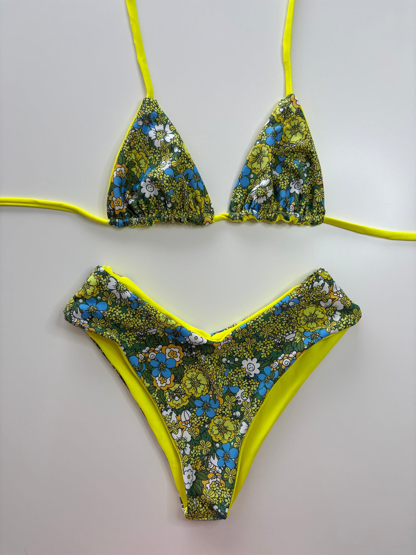 Neon yellow/ bright florals