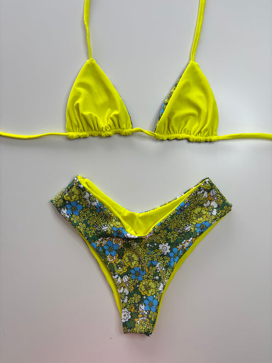 Neon yellow/ bright florals