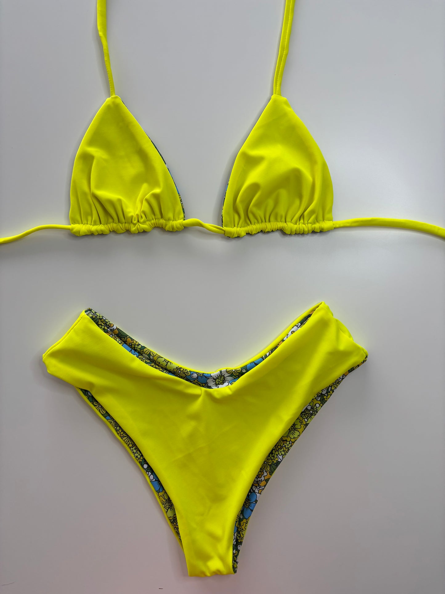 Neon yellow/ bright florals
